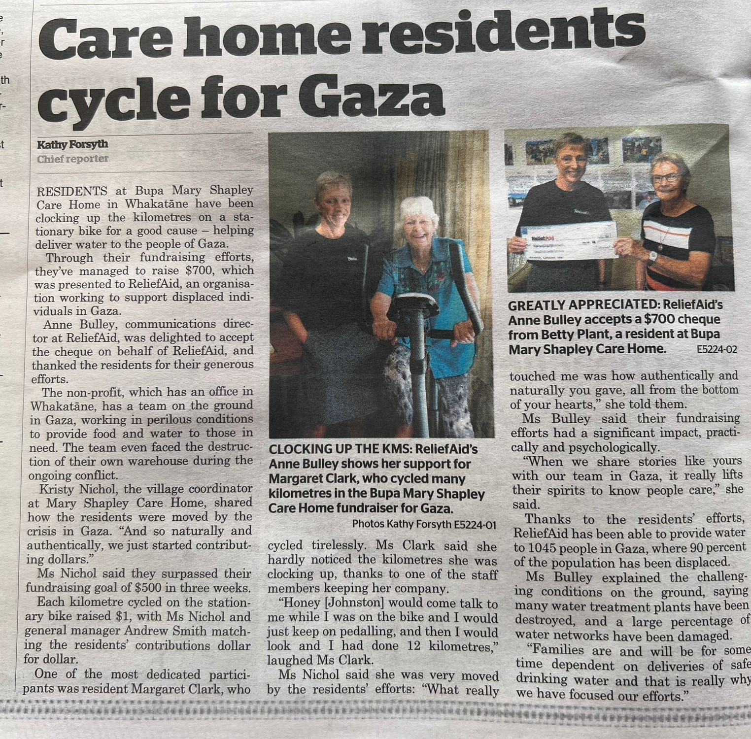 Care Home Residents Cycle for Gaza